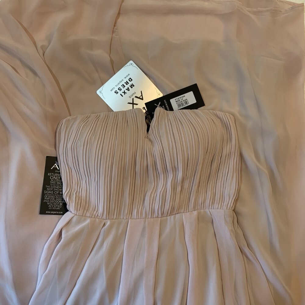 New AX Paris Nude Strapless Formal Gown Size 12